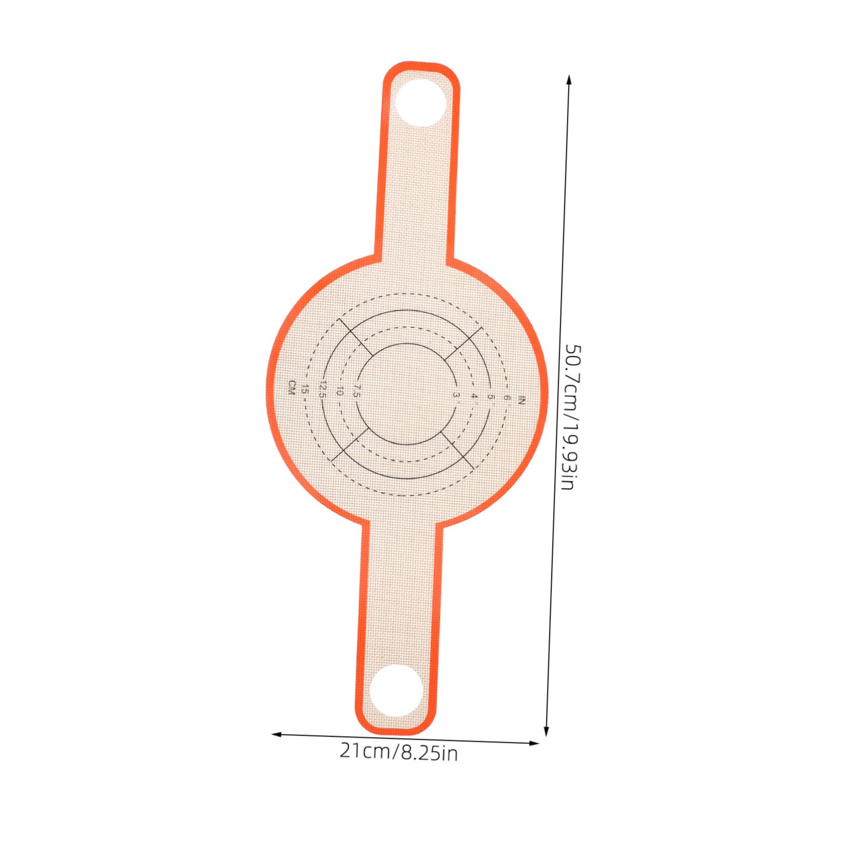 COLLBATH Tapis de Cuisson pour Pâte avec Longue Poignée Orange Graduée, Élingue à Pain Réutilisable en Silicone Antiadhésif, Accessoire Pâtisserie pour Four et Transfert de Pâte, Résistant