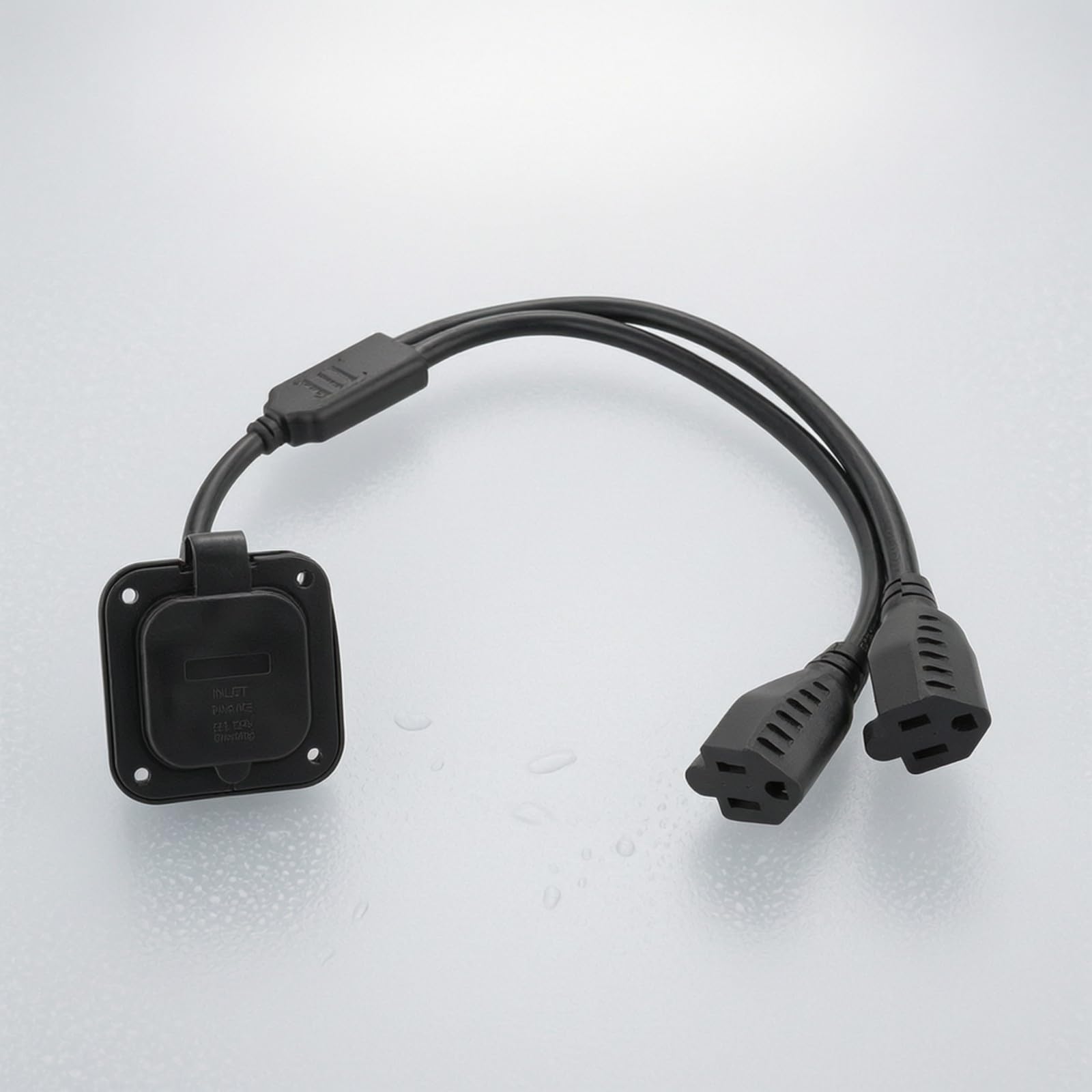 F Fityle Enchufe Entrada con Tapa Empotrable | Resistente a la Intemperie, Conector 5-15P, para Autocaravana, Estilo A