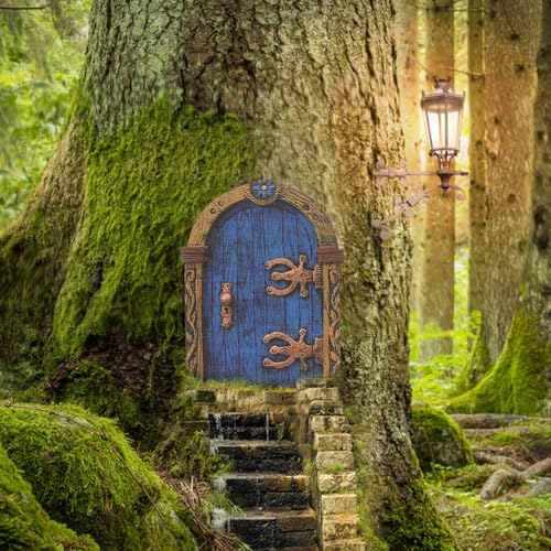 Toyvian 6個 木製ミニ妖精ドア 明るい色彩で耐久性あり 屋外園 マイクロ景観用装飾 かわいい小型フェアリーガーデン置物