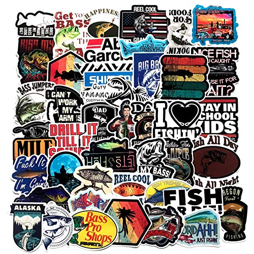50 Unids Divertido Pescador IR Pegatinas De Pesca para La Maleta Portátil Congelador Vinilo Coche-Styling DIY Decoración Calcomanías Coche Juguete Pegatina