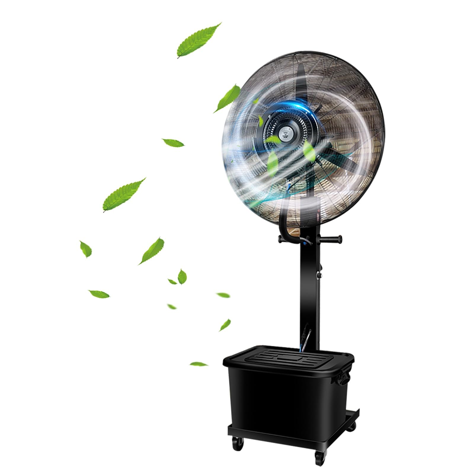 3-Speed Commercial Misting Fans, Outdoor Pedestal Cooling Fan with 90° Oscillation, Water Mist Cooling Spray Fan, 40L Water Tank, for Patio, Outside Restaurant, Garage, Gym, Factory Workshop(75cm/30in