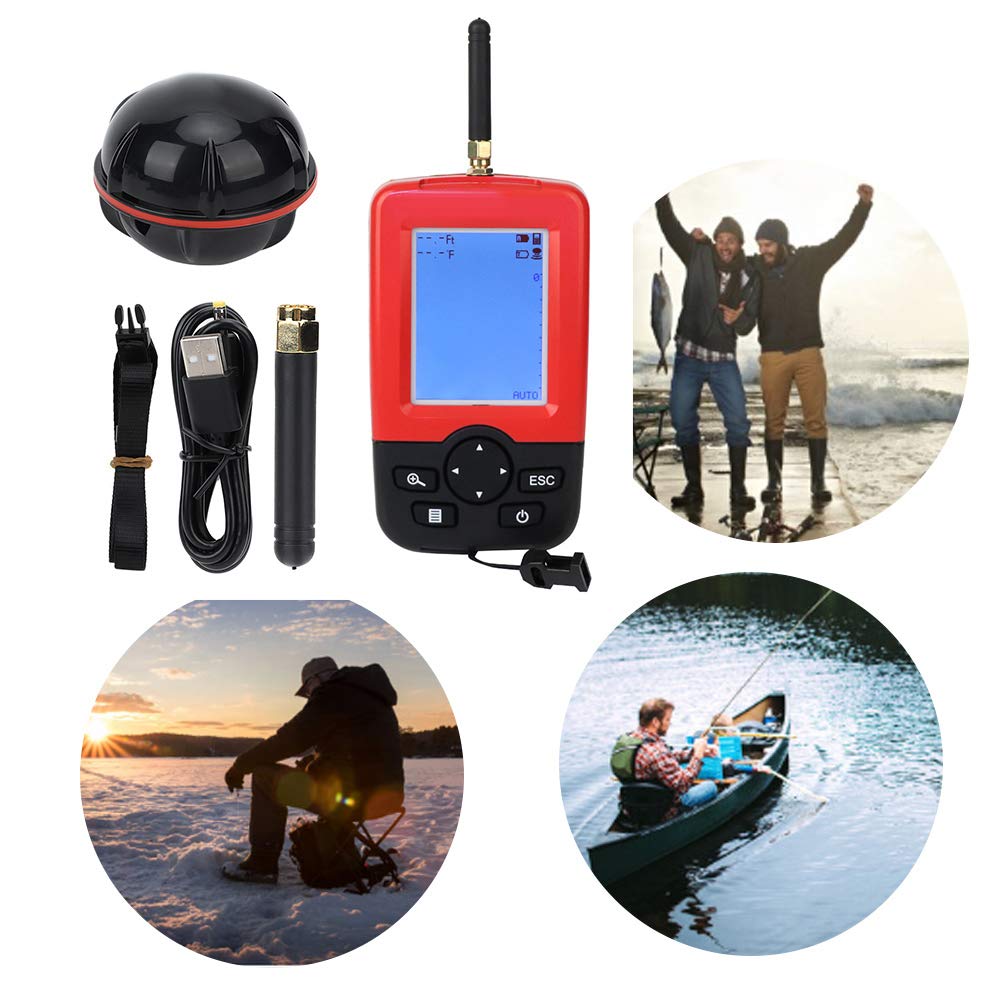 Detector de peces inalámbrico portátil, sensor sonar, señuelo de pesca, ecosonda