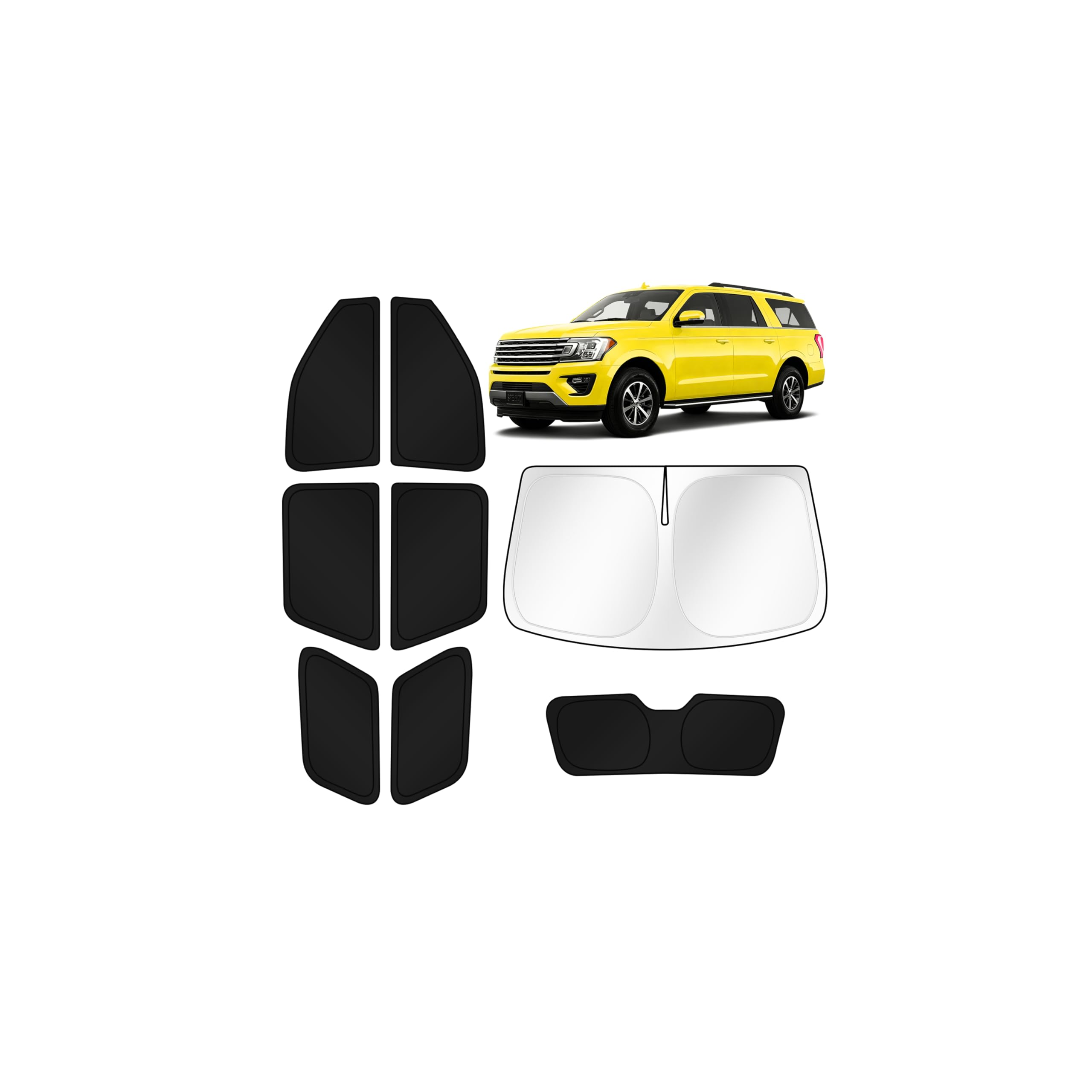 Photo 1 of KUST Car Window Shades for Ford Expedition 2018-2022 2023 2024 Windshield Sun Shade Side Window Cover UV Block Privacy Protection Accessories for Camping Blackout Rear Back Full Set 8PCS