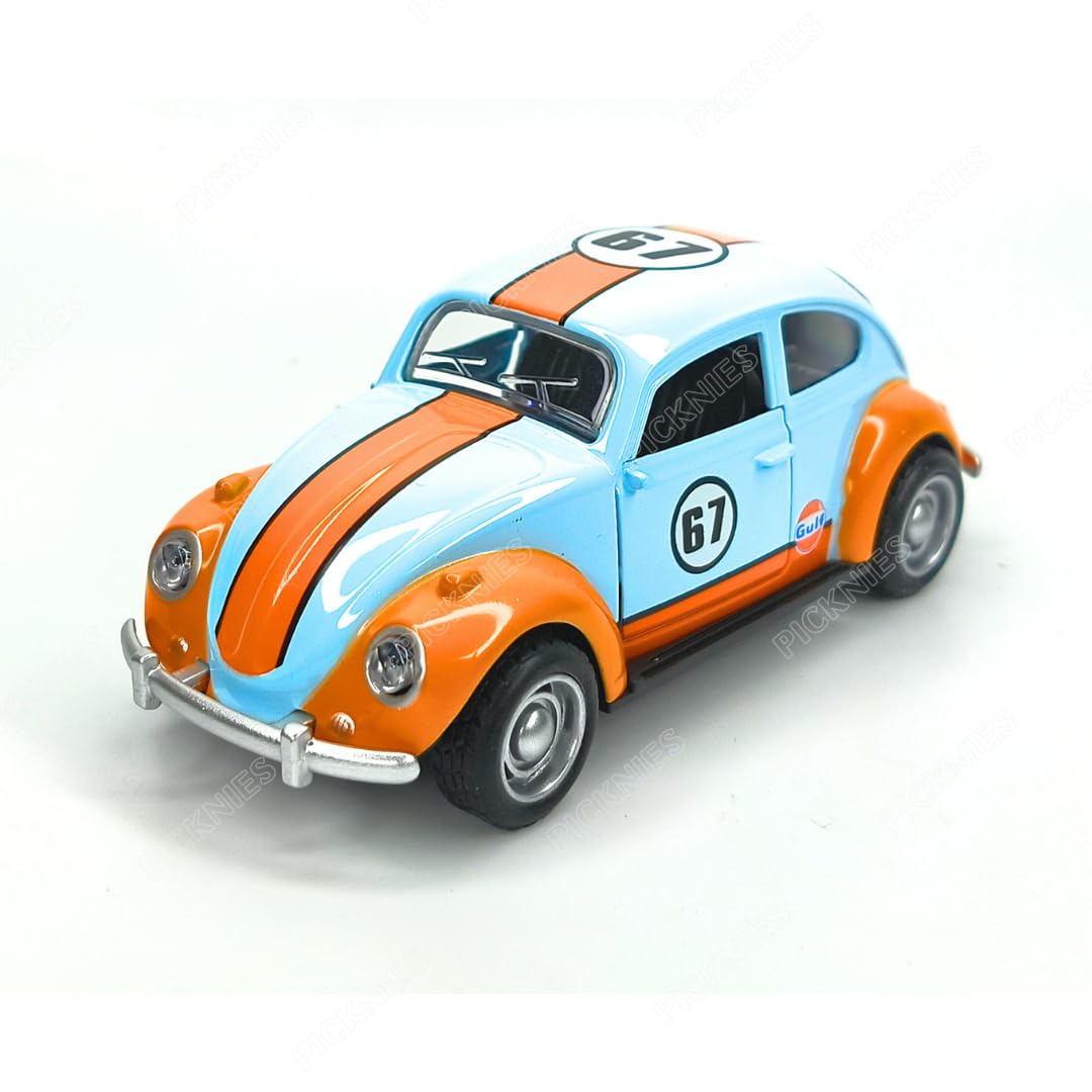 PICKNIES Classic Vintage VW Beetle Diecast Metal Pullback Toy car