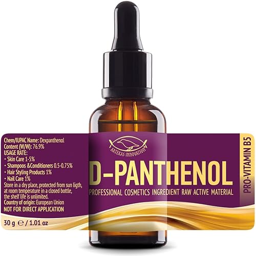 D-PANTHENOL 76.9% Concentrado – Pro‑Vitamina B5 de grado cosmético – Para sueros de bricolaje, cremas y cuidado del cabello – 30 g (1 oz)