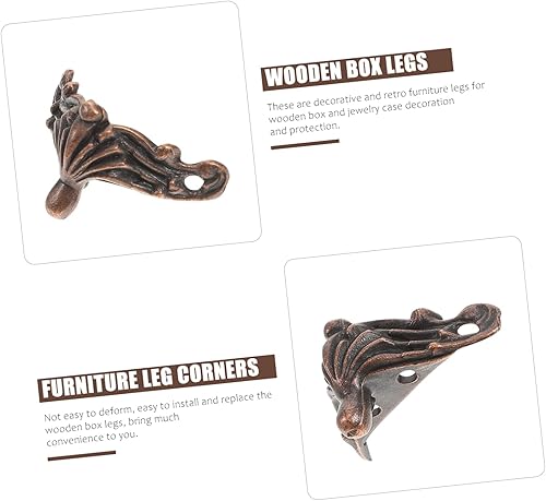 Miniatura 4 de 25 cajas de guardias para decoración de cofre en relieve gabinetes protectores protectores de patas de vino para madera pies de metal antiguo,