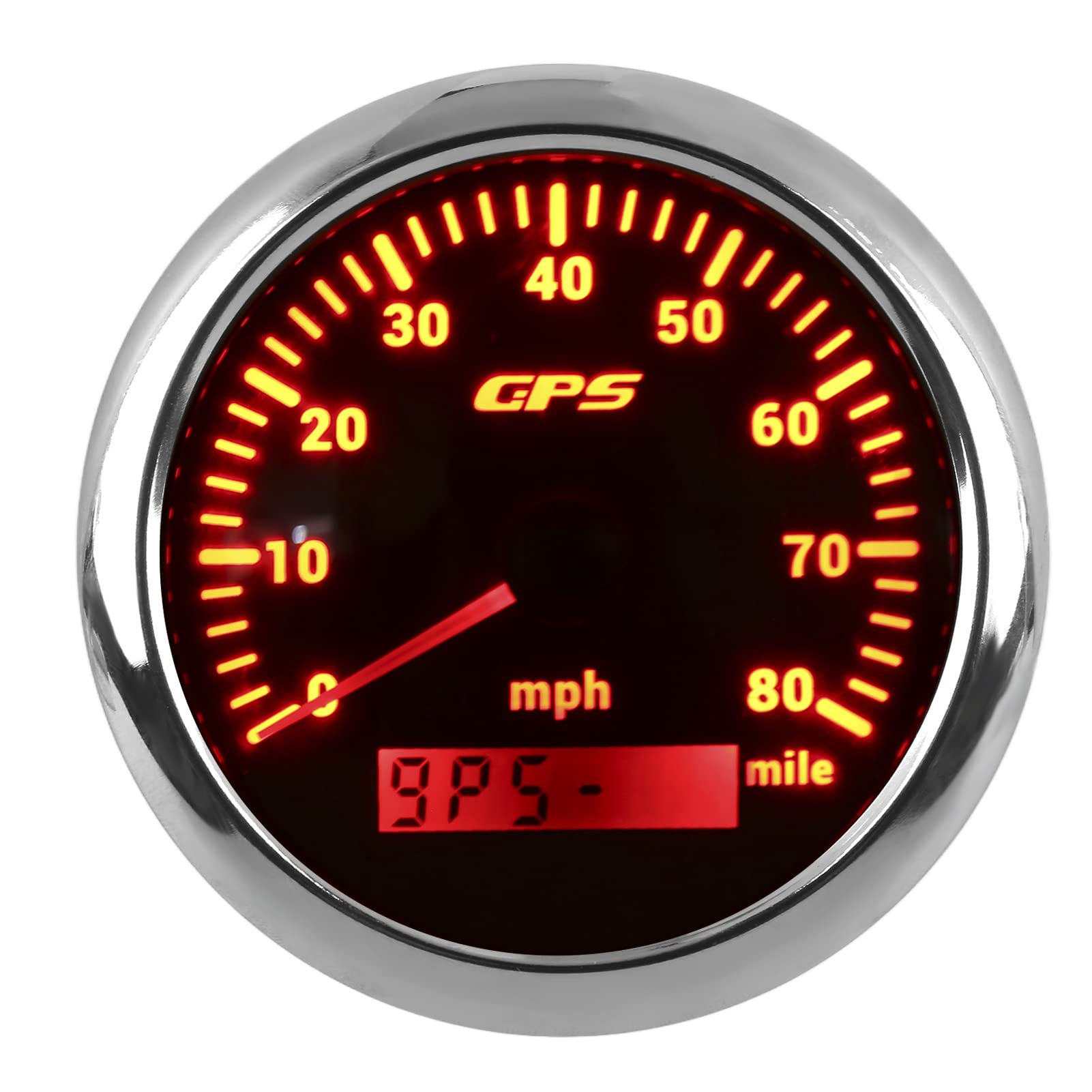 Velocímetro Universal 85mm 3.35in 0-80MPH para Automóviles y Barcos (BLACK)