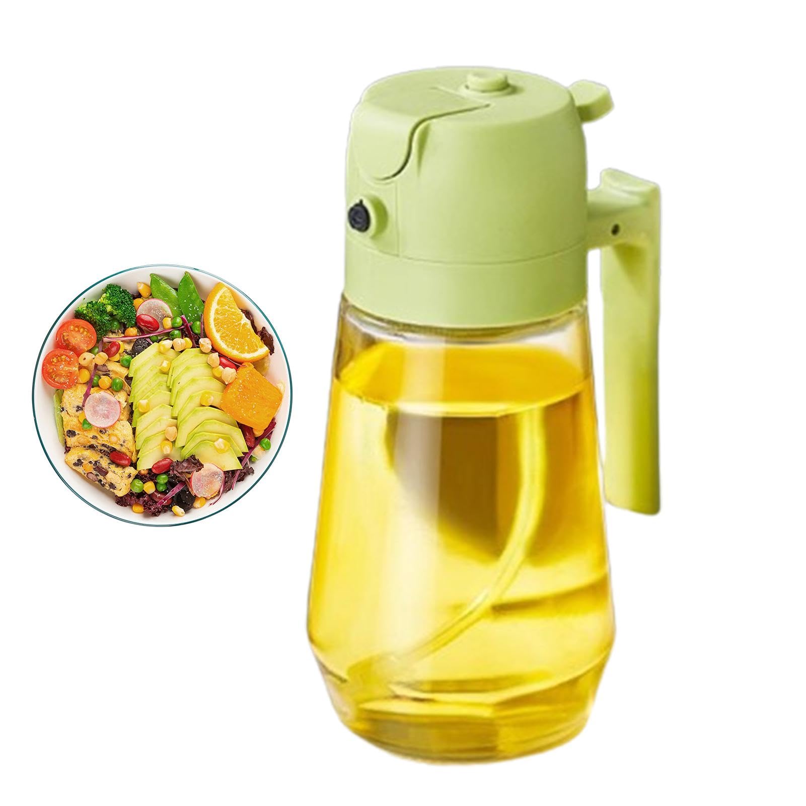 Hoforife Pulvérisateur D'Huile 200ml En Verre, Vaporisateur Pour Huile Olive Et Cuisine, Spray Air Fryer Avec Contrôle Des Portions(Bouteille Verte