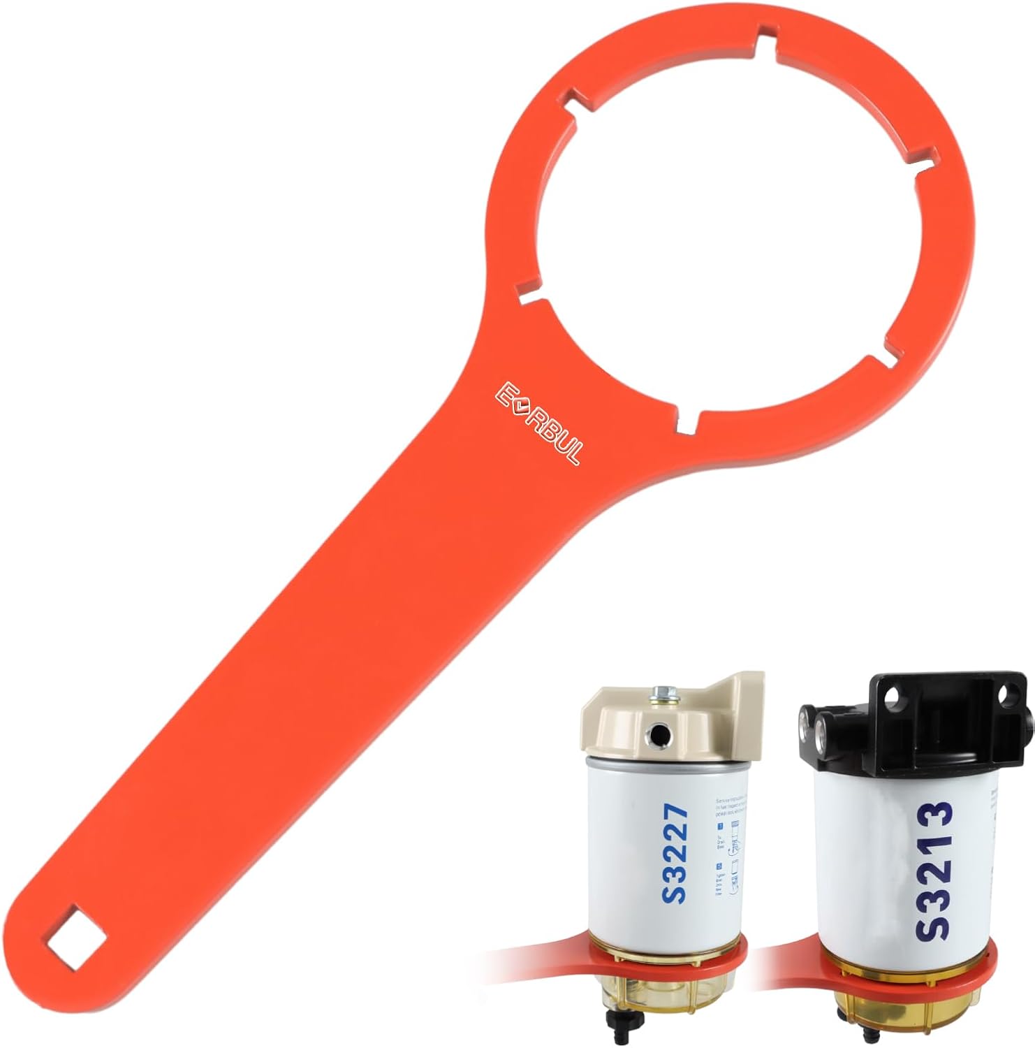 EVRBUL Fuel Filter Water Separator Water Collection Bowl Wrench Installation & Removal Tool Compatible with S3227 S3213 Water Separator for Marine Outboard Motor