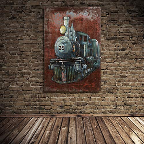 Empire Art Direct Train Metal, Hand Painted Primo Mixed Media Iron Sculpture, Decor,Ready To Hang,Living Room, Bedroom ＆ Office 3D Wall Art, 32 In. X 3.5 In. X 48 #TOP3