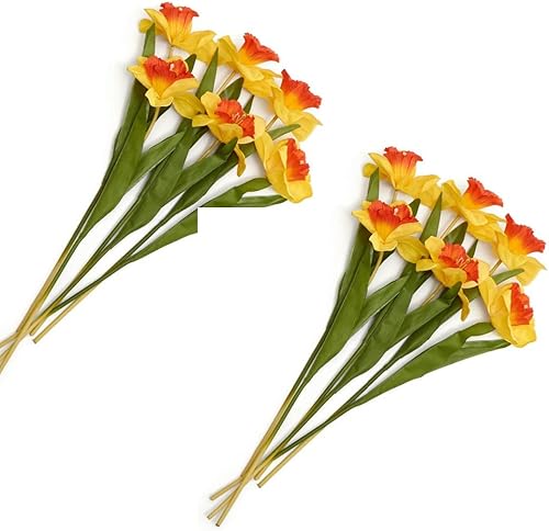 Miniatura 4 de Factory Direct Craft Grupo de 2 arbustos artificiales amarillos para decoración de primavera y arreglos de Pascua