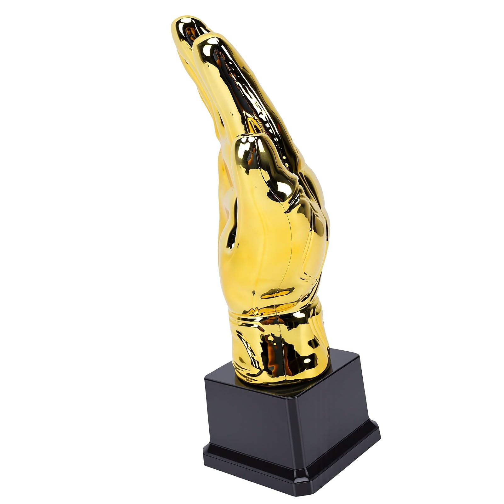 Yctze Trofeo Guanto da Portiere Dorato, Trofeo Calcio, 8 X 26cm, per | Materiale plastico resistente, stabilità della base nera, ideale per tornei, celebrazioni di premi sportivi