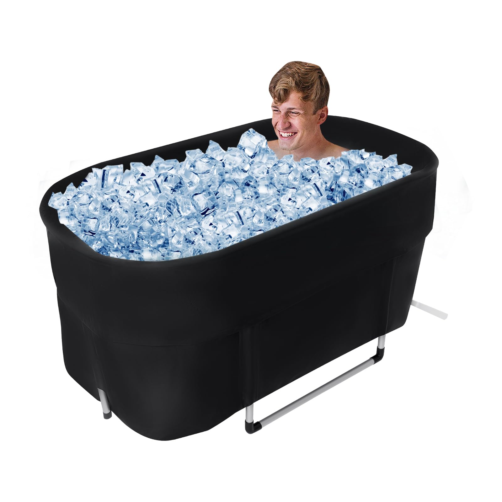 Vasca da bagno pieghevole per adulti, 115 x 57 x 55 cm, isolata con isolamento a 6 strati, per attività all'aria aperta, per atleti