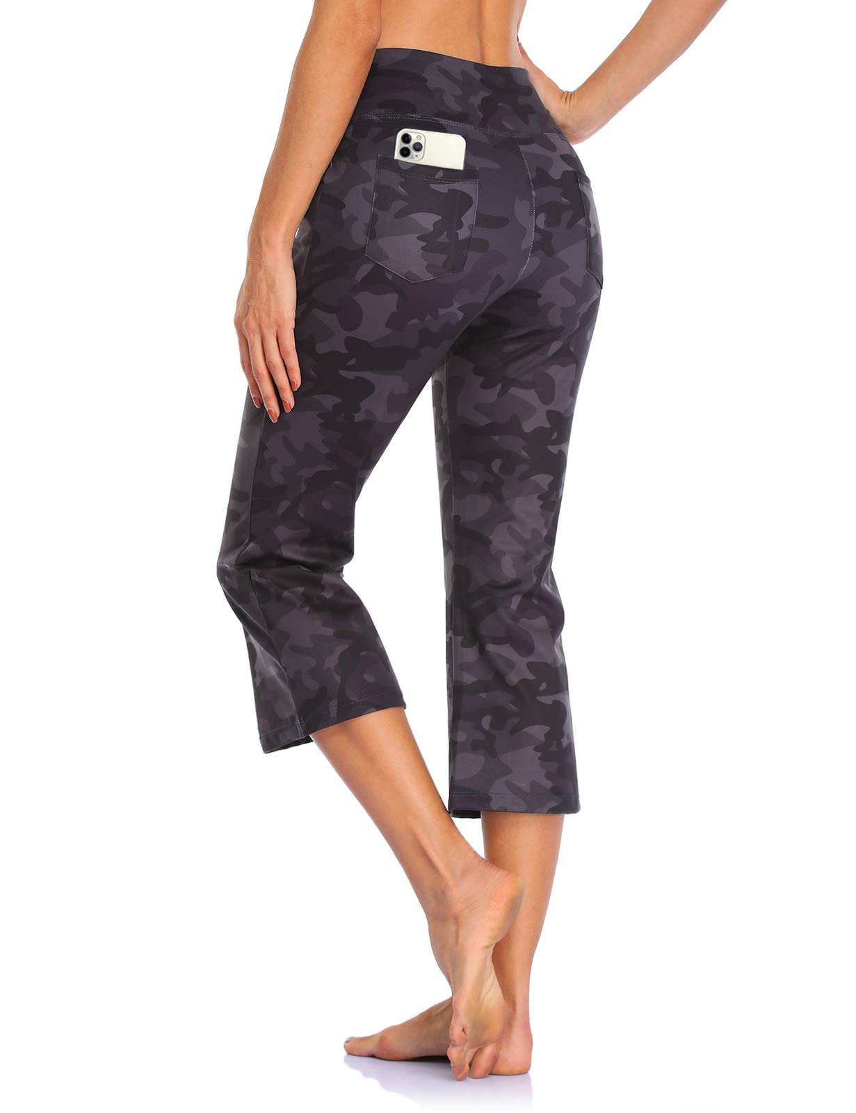MOVE BEYOND Donna Pantaloni e Pinocchietti Bootleg da Yoga con 4 Tasche a Vita Alta Controllo di Pancia