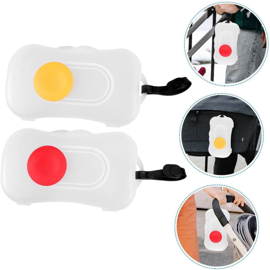 Amosfun 2pcs Portable Wipe Holder with Convenient Design The-go Use and Silicone Wipes Dispenser for Diaper Bags and Strollers