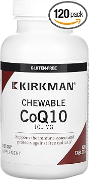 Kirkman Coenzyme Q10 100 mg Chewable Tablets (with Stevia) | 120 Chewable Tablets