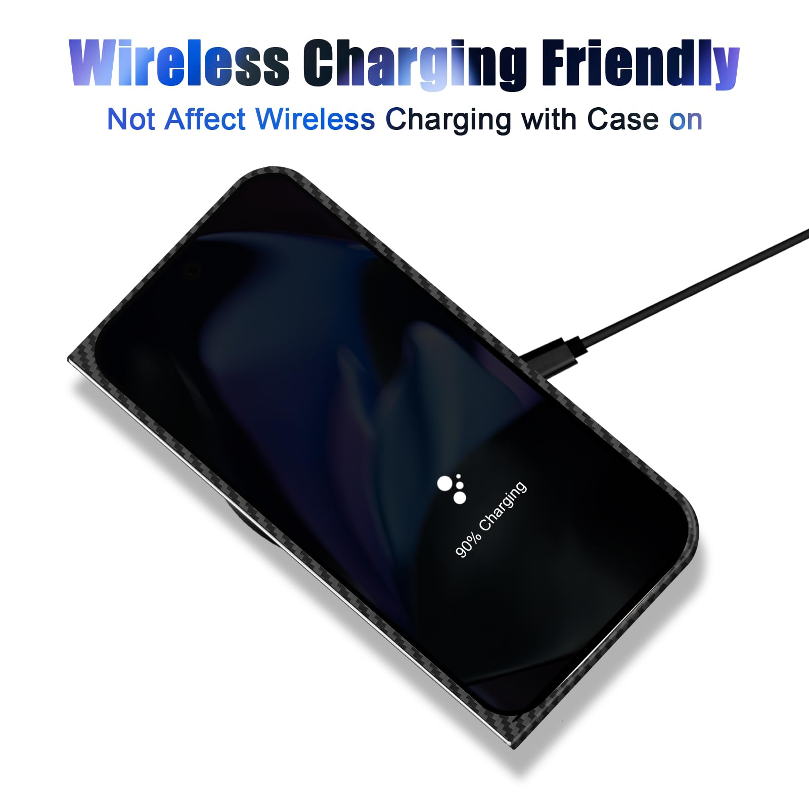 Dünne Kohlefaser-Schutzhülle für Google Pixel 9 Pro Fold (zusammenklappbar 2), schlanke 1500D Aramidfaser-Hülle, kompatibel mit Magsafe, mattschwarz, Version 2.0