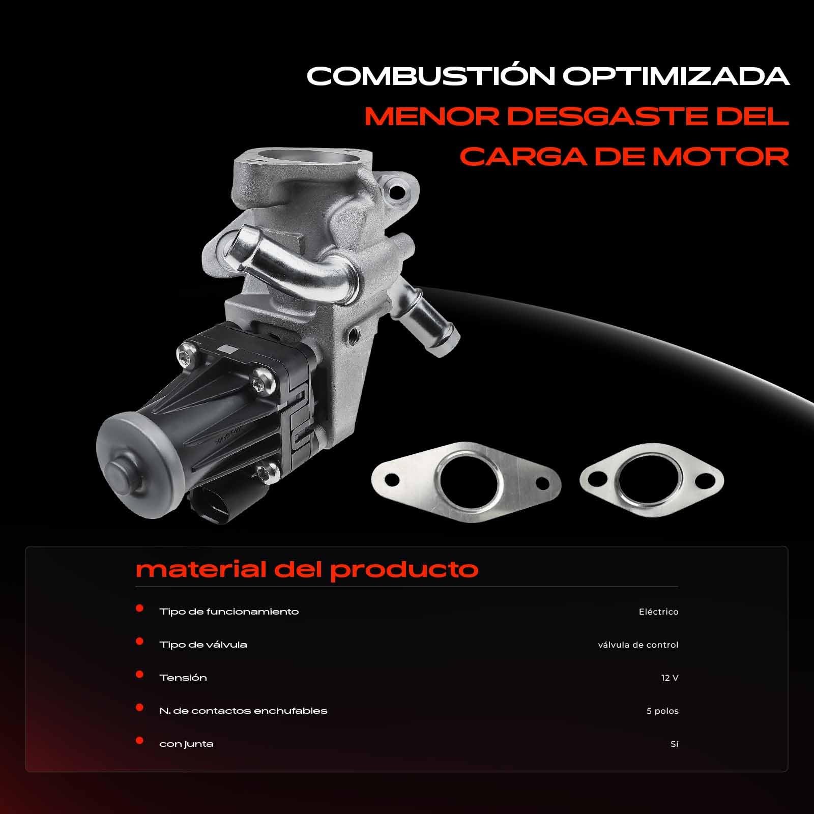 Frankberg Válvula EGR de 5 Polos BK2Q9D475CC | Compatible con: Autobús de tránsito V363 FAD FBD, Caja de tránsito FA, Caja Transit Custom V362