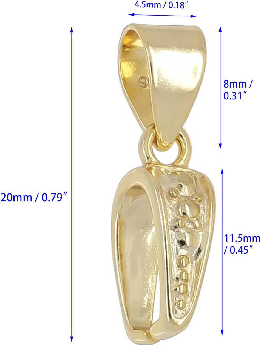 Sterling Silver Pinch Bail Clasp Pendant Connector