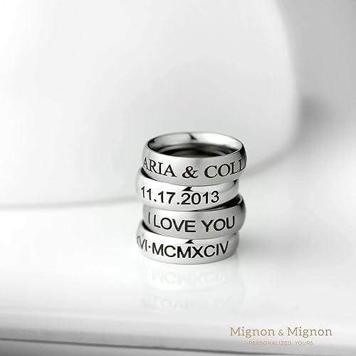 Miniatura 2 de Personalized Ring Custom Engraved Ring personalized dad gift Mens Ring Personalized Gifts for Him Personalized Gifts for Father's Day Personalized