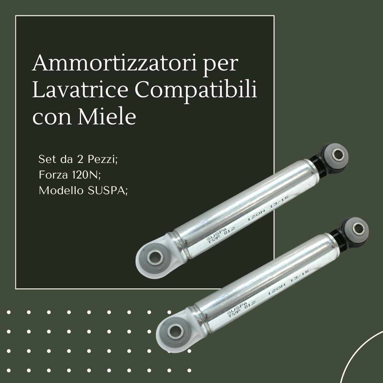 Set van twee Suspa 120N schokdempers (Miele) - Wasmachines Set van twee Suspa 120N schokdempers (Miele) - Wasmachines