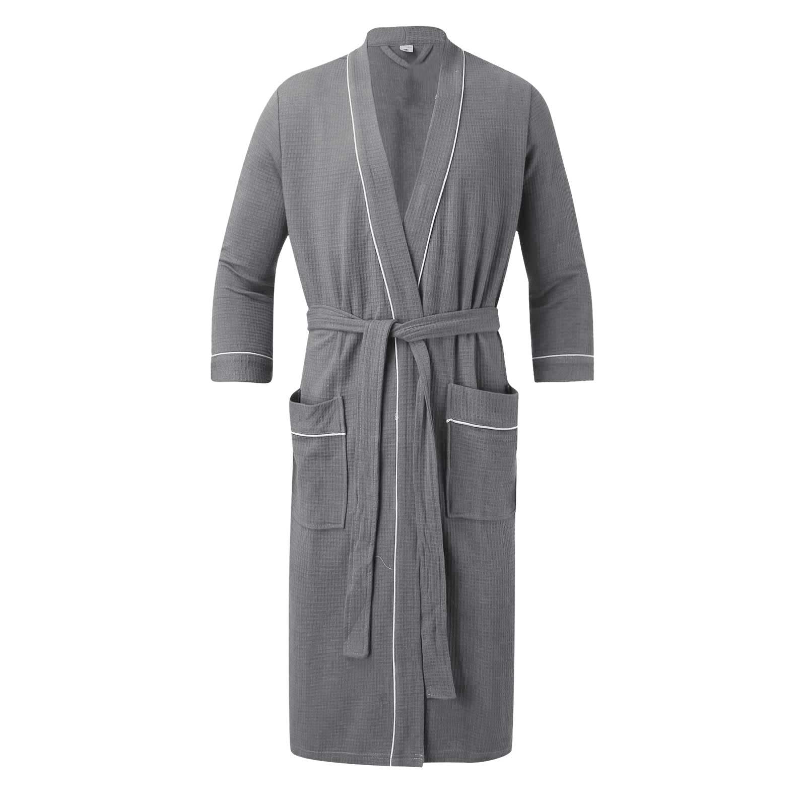 Accappatoio Microfibra Uomo, Con Tasche Miscela Di Cotone Colletto Sagomato Kimono Abbigliamento Da Casa Accappatoio Uomo Taglie Forti Perfetto Per La Doccia, Come Vestaglia Morbida O Come Asciugamano