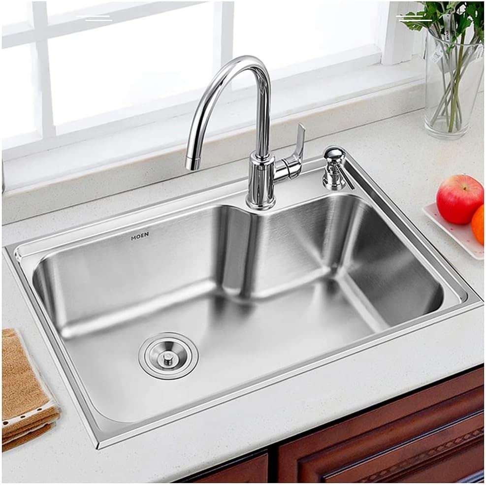 Amazon.co.jp: 蛇口付き大型シルバーキッチンシンク、排水アクセサリー