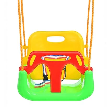 3 in 1 Kids Swing Seat Toddler Hanging Swing Set With 2 Hanging Strap 2 Hooks Infants Full Bucket Swing Outdoor Playground