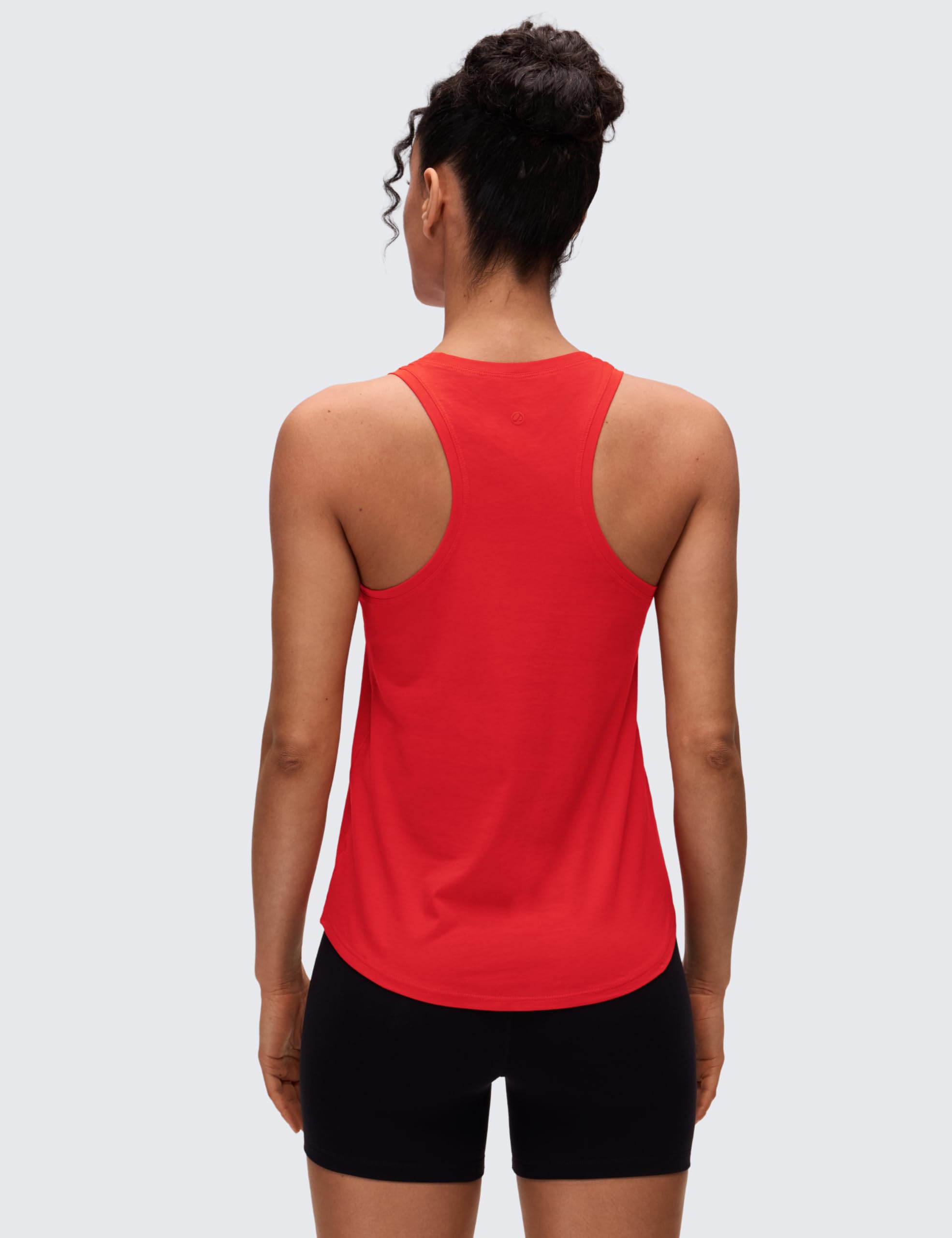 CRZ YOGA Mujeres Algodón Pima Y-Espalda Camisetas Sin Mangas Ligera Suelta Atlética Gimnasia Deportivos Tops