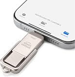 Amazon Basics USB Flash Drive, Thumb Drive Memory Stick with USB C and USB A Dual Ports, 256GB, Champagne Silver - 3