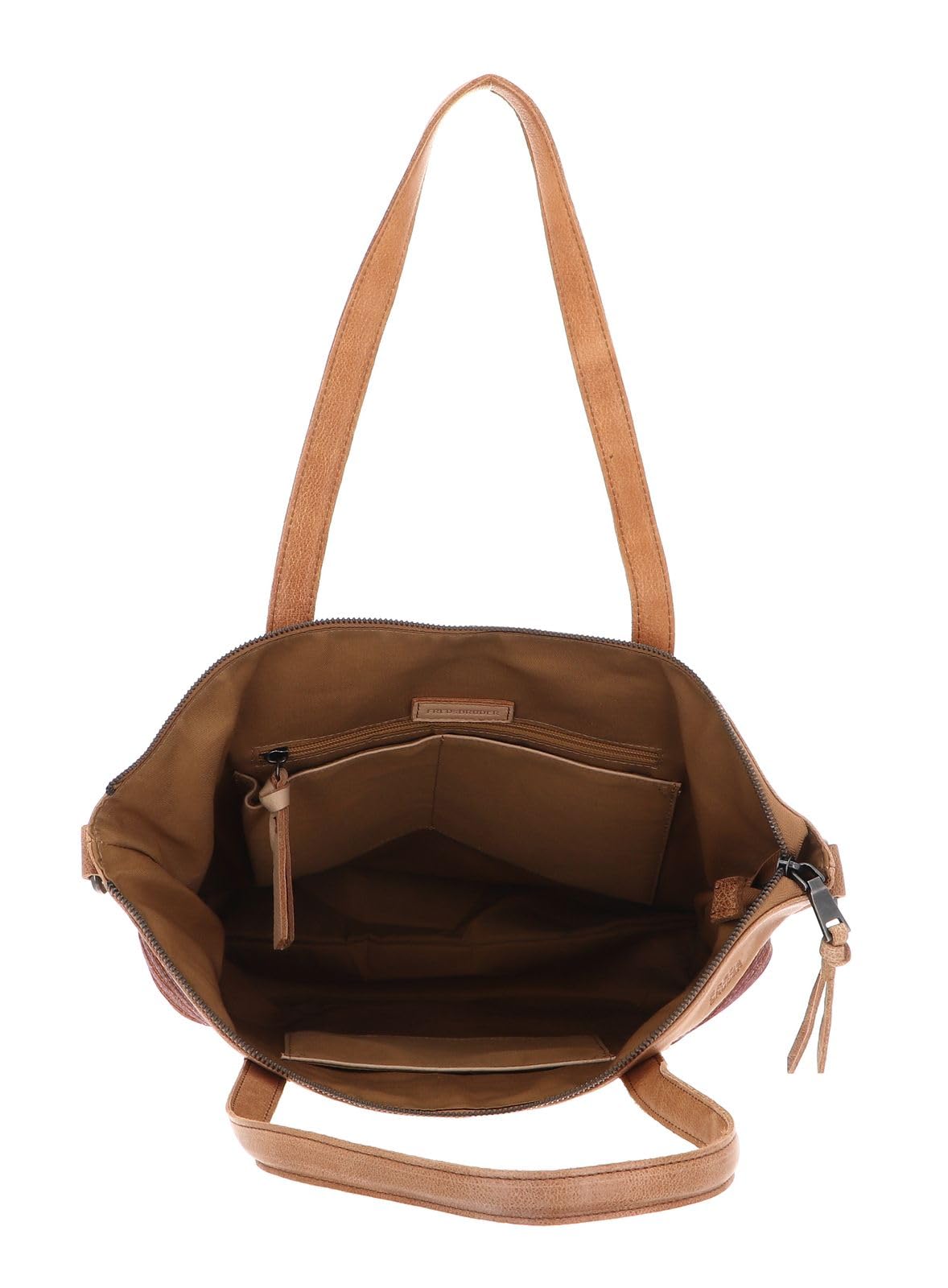 FREDsBRUDER Leder Schultertasche Umhängetasche Good Mood Shopper Sand & Rose hellbraun