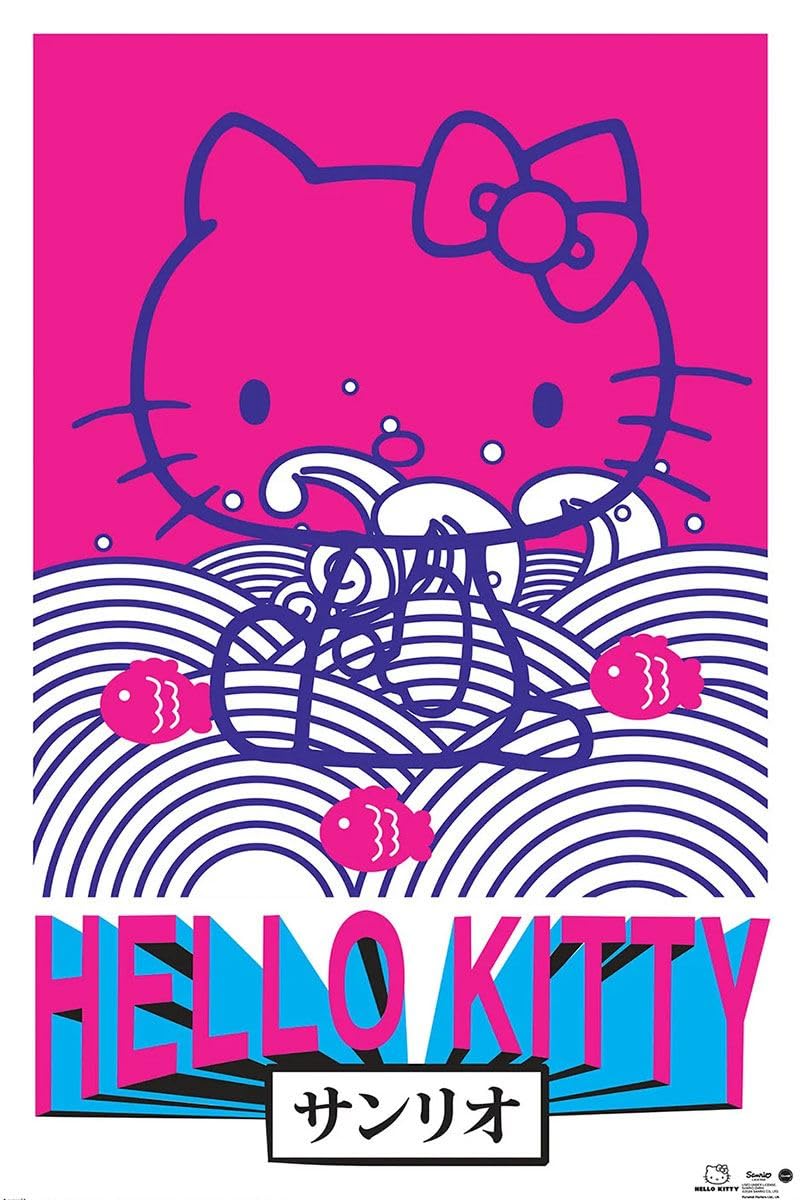 Grindstore Multicolour Hello Kitty Tokyo Rebel Maxi Poster - Laminated Large Wall Art Print, Wall Decor, Home Office Classroom Decoration, Gift Idea 91.5X61cm For Bedrooms, Living Rooms, Offices, Entertainment Spaces