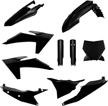 Polisport Motocross MX Replica Plastic Kit for KTM SXF, XC, XCF 2022-24 OEM Quality, Durable, Flexible & Perfect Fit Black