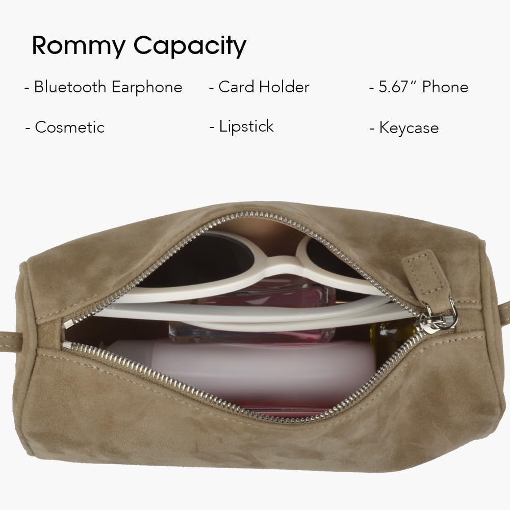 DONNAIN Borsa a mano da donna in vera pelle scamosciata di alta qualità, piccola borsa a tracolla in pelle, elegante pelle scamosciata con cinturino regolabile