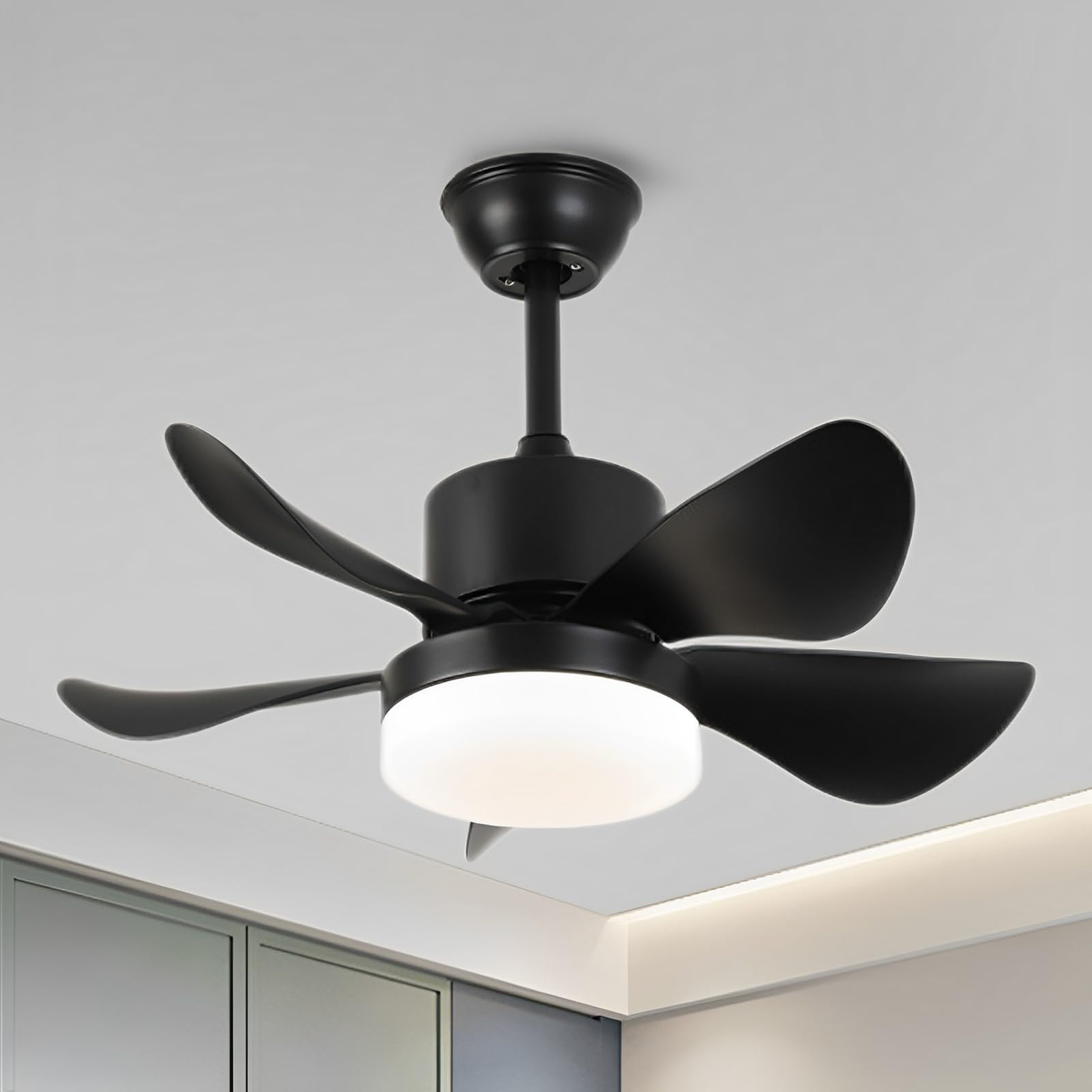 SXDMOUBK 33" Remote Ceiling Fan Light Indoor Quiet Fans With DC Motor 6 Speeds Dimmable LED Fixtures For Bedroom Lounge Room Living