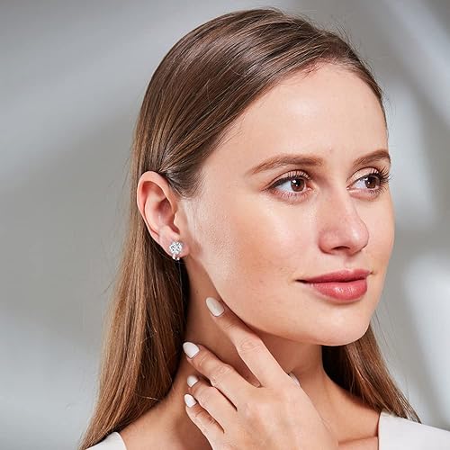 Yoqucol AES054 2 Pairs Clip On Earrings 8Mm Cubic Zirconia Crystal Non Pierced Clip On Stud Earrings thumb #4