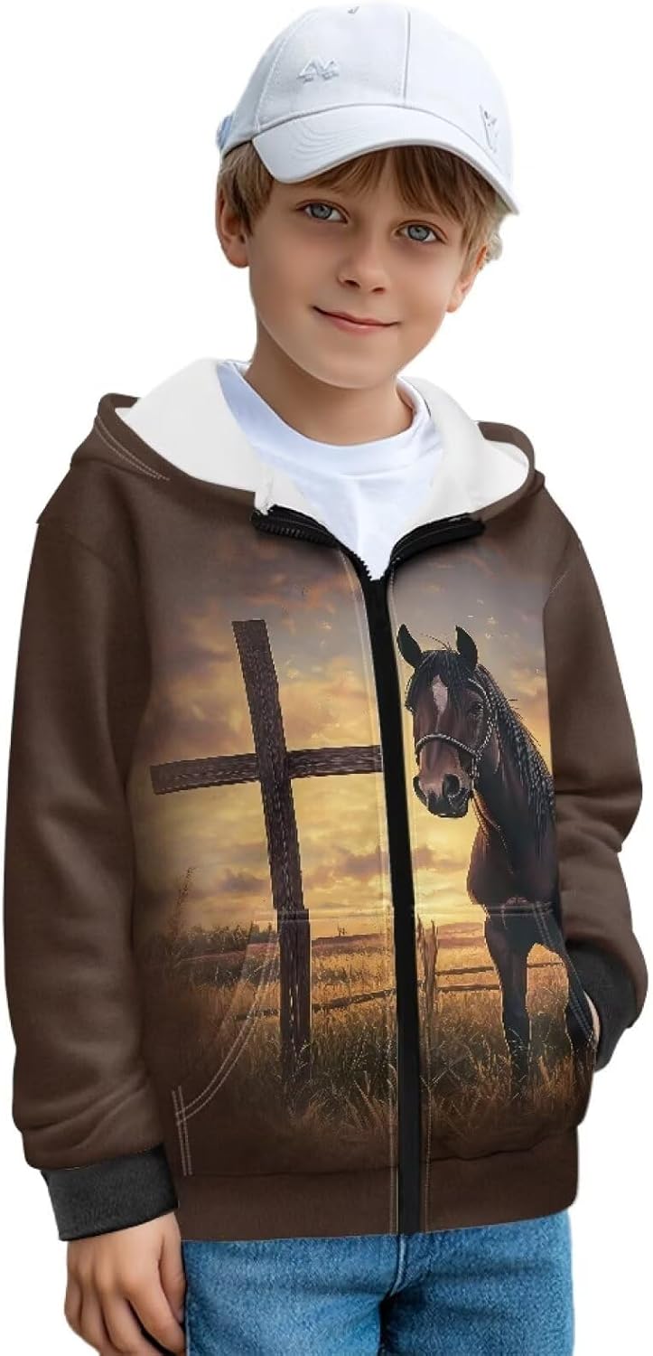 Bulopur Kids Zip Up Sweatshirts Boys Fuzzy Soft Long Sleeve Hoodies with Front Pockets Shirt Fall Winter Clothes