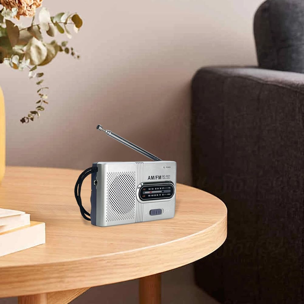 Retro Mini Radio Battery Operated Am FM Radio Portable Clear Sound para Regalos Interiores al Aire Libre para Personas Mayores