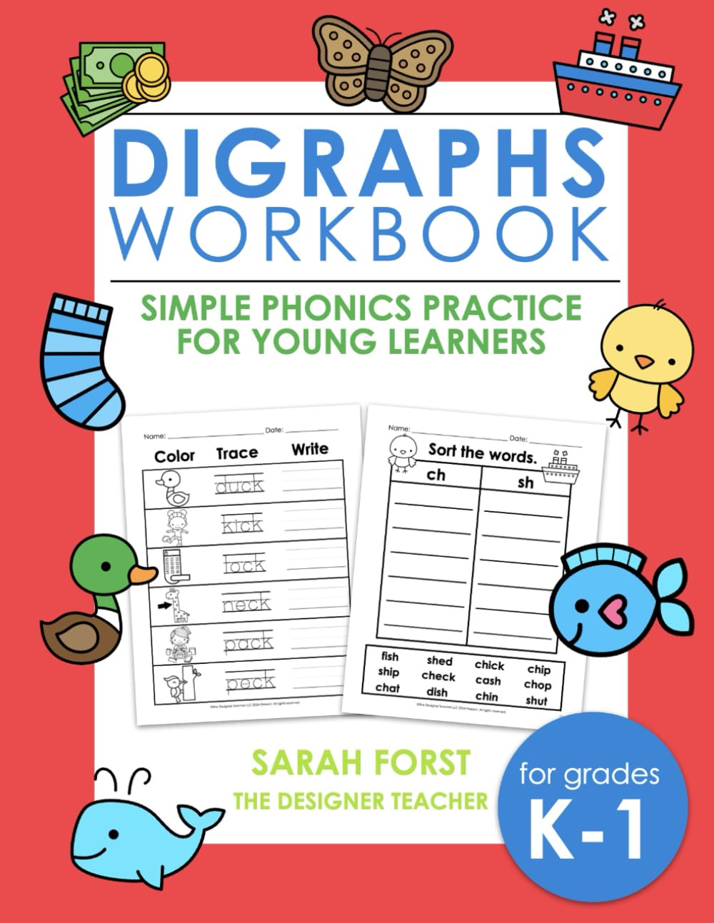 Digraphs Workbook: Simple Phonics Practice for Young Learners, Digraphs Kindergarten, Phonics Educational Workbook (Phonics Workbooks)
