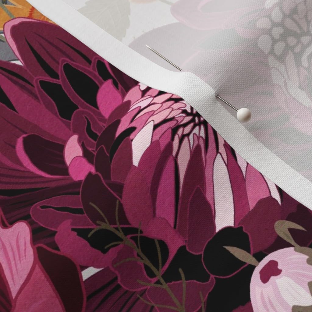 Spoonflower Fabric - Romantic Floral Purple Peonies Maximalist Chintz Wild Roses Summer Printed on Petal Signature Cotton Fabric by The Yard - Sewing Quilting Apparel Crafts Decor