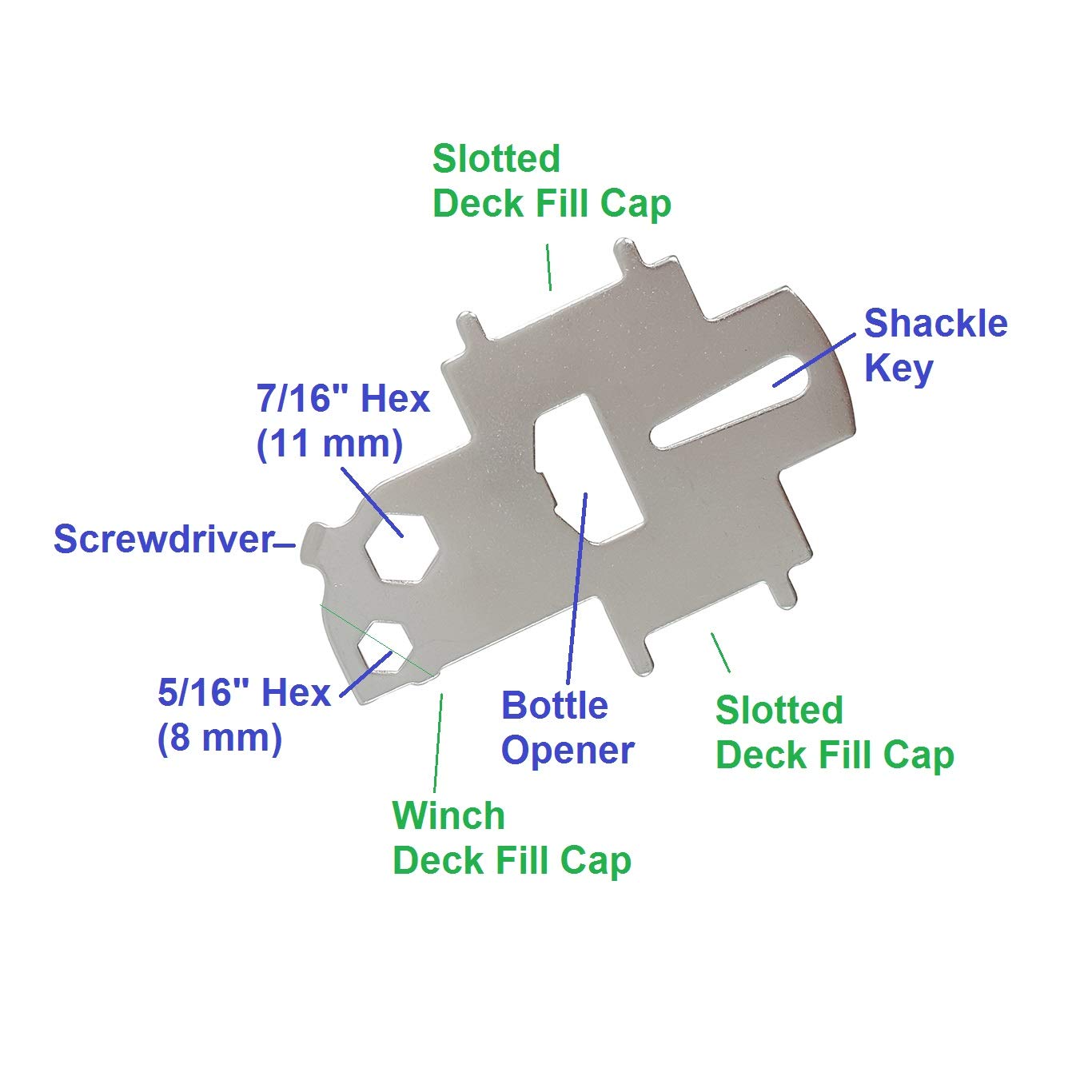 White Water 02923S Stainless Universal Deck Fill Key