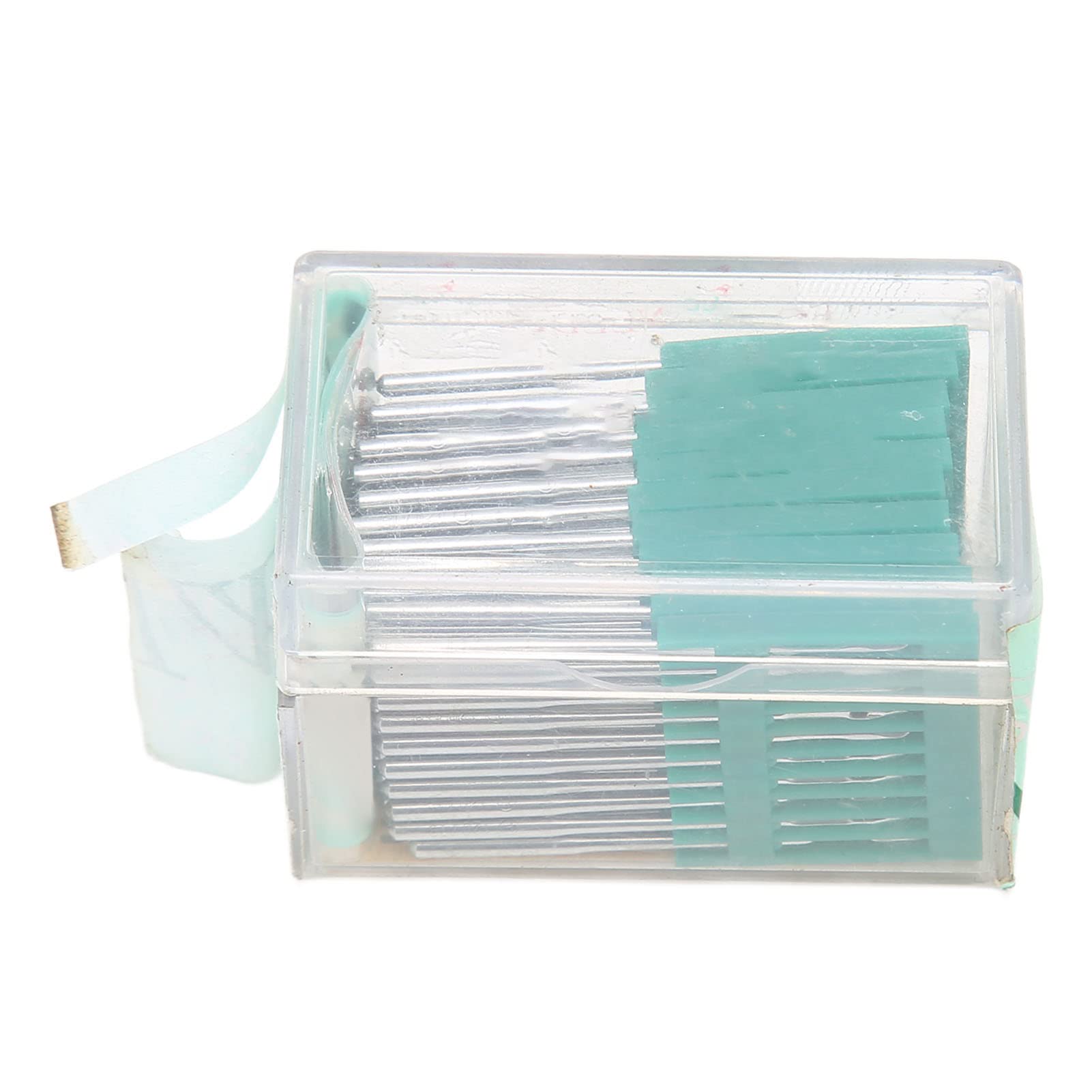 Aghi per macchina da cucire, confezione da 100 pezzi, misura 120/19, aghi in acciaio per ricamo su pelle e tessuti elastici; prevengono i salti di punto, con in plastica
