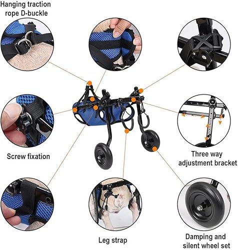 Miniatura 2 de Silla de ruedas para perros para patas traseras, perros de tamaño pequeño, silla de ruedas para perro, extremidad trasera, pierna trasera,