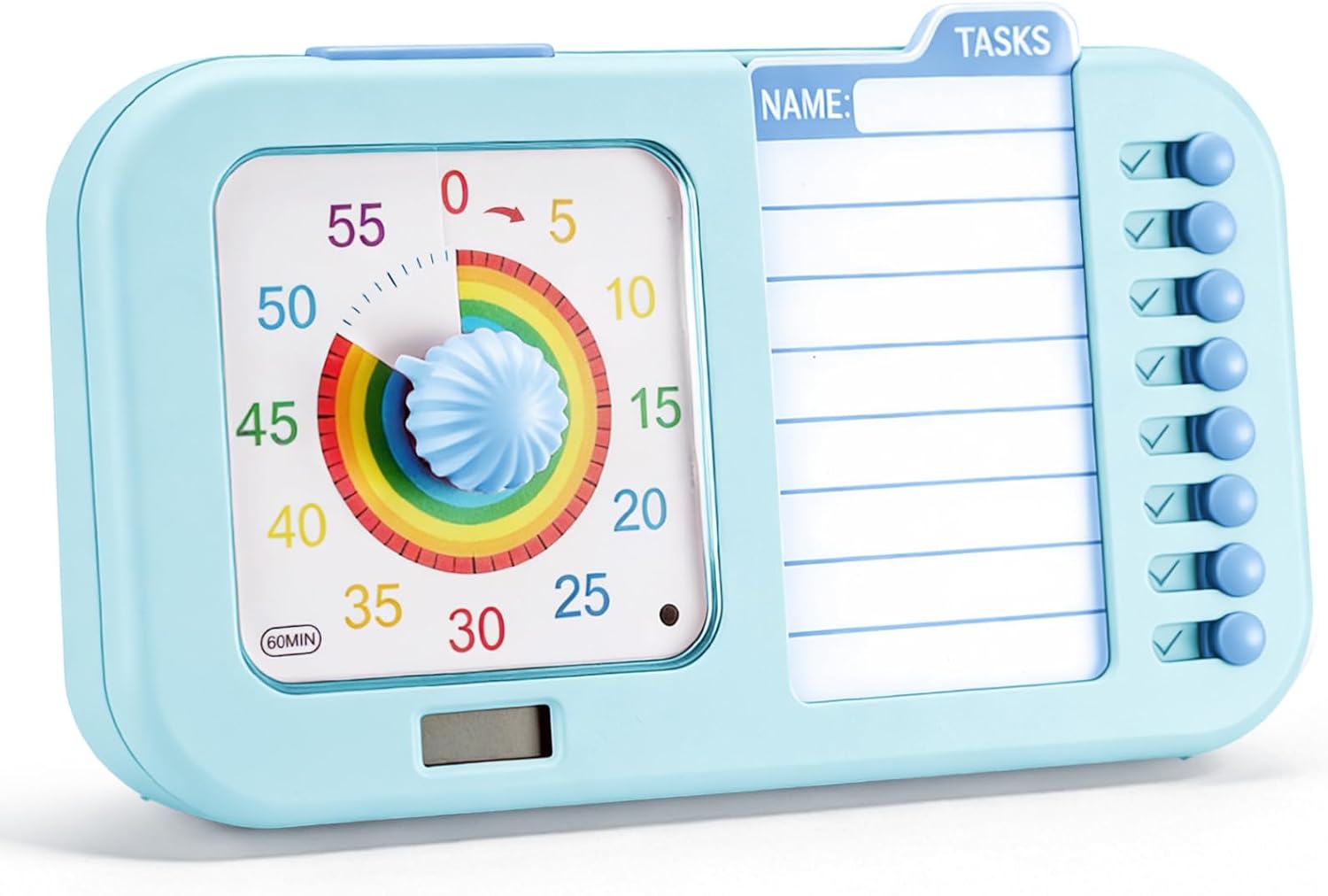 3-in-1 Visual ADHD Timer for Kids & Adults with Planning Board, Task Timer, Chore Chart & Visual Schedule Planner, Autism & ADHD Tools with Checklist for Homeschool Supplies, Home, School (Blue)