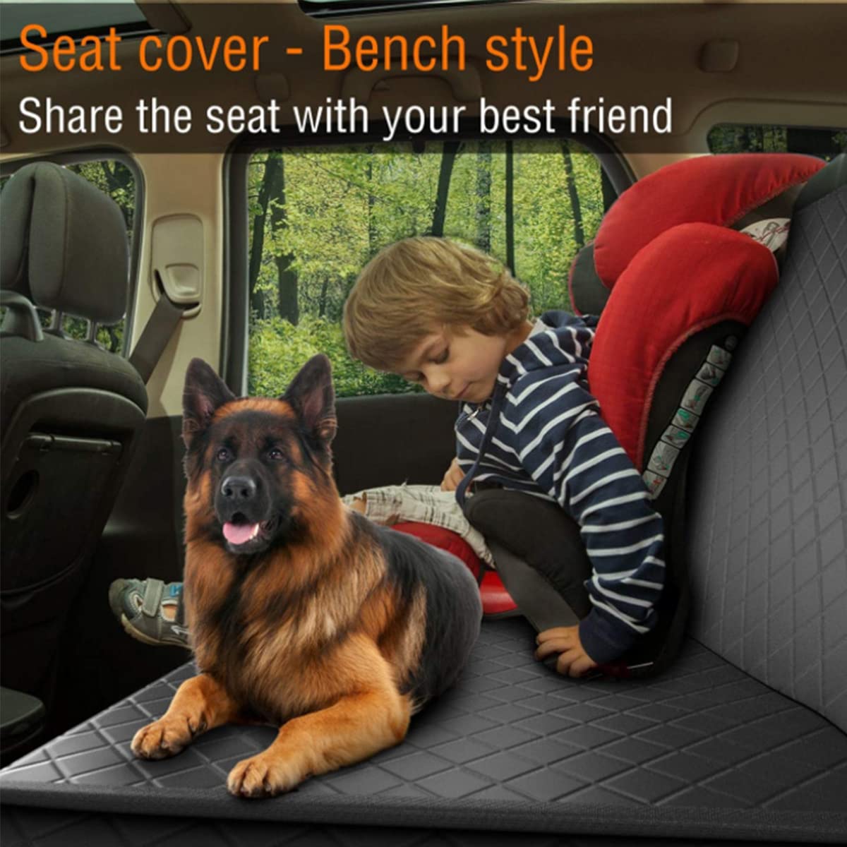 Baodan Coprisedile per Auto per Cani, Antigraffio e Impermeabile Protezione Sedile Posteriore per Auto per Cani, Amaca da Viaggio per Cani per Auto Fodera Bagagliaio per Auto, Antiscivolo e Lavabile
