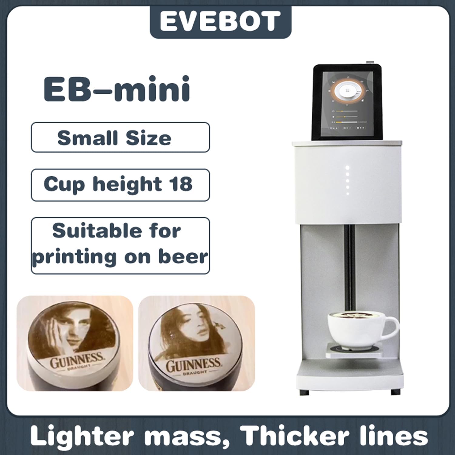 Mini Coffee Latte Art Machine – Mini Drink Art Machine for Custom Photos & Text on Coffee, Cocktails, Yogurt, Cakes & Cookies – Brown*3