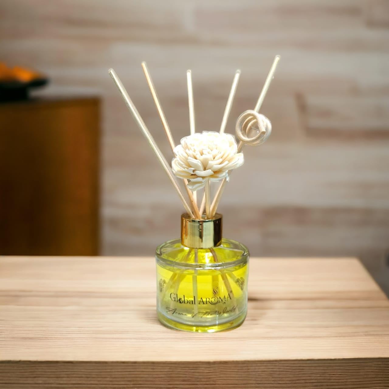 Global Aroma White Sage Reed Diffuser Set 120 ML,Fragrance for Office, Home, Gym and Yoga | Mood Enhancer, Smoke Less Room Freshener for Home