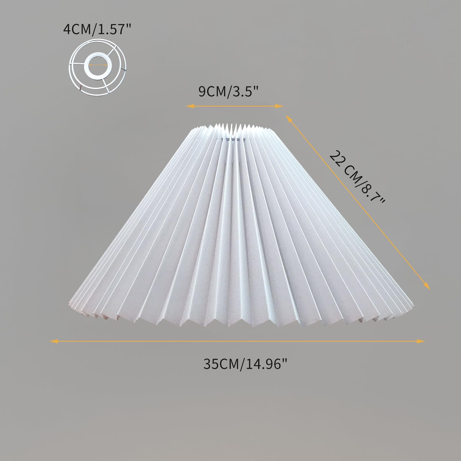 wangpengkai E27 Large Pleated Lamp Shade, Scalloped Lampshades for Pendant Lights Replacement Lamp Shades/Arc Floor Lamp/Table Lamp/E27/E26 Lamp Holder Arched Lamp- White, 14