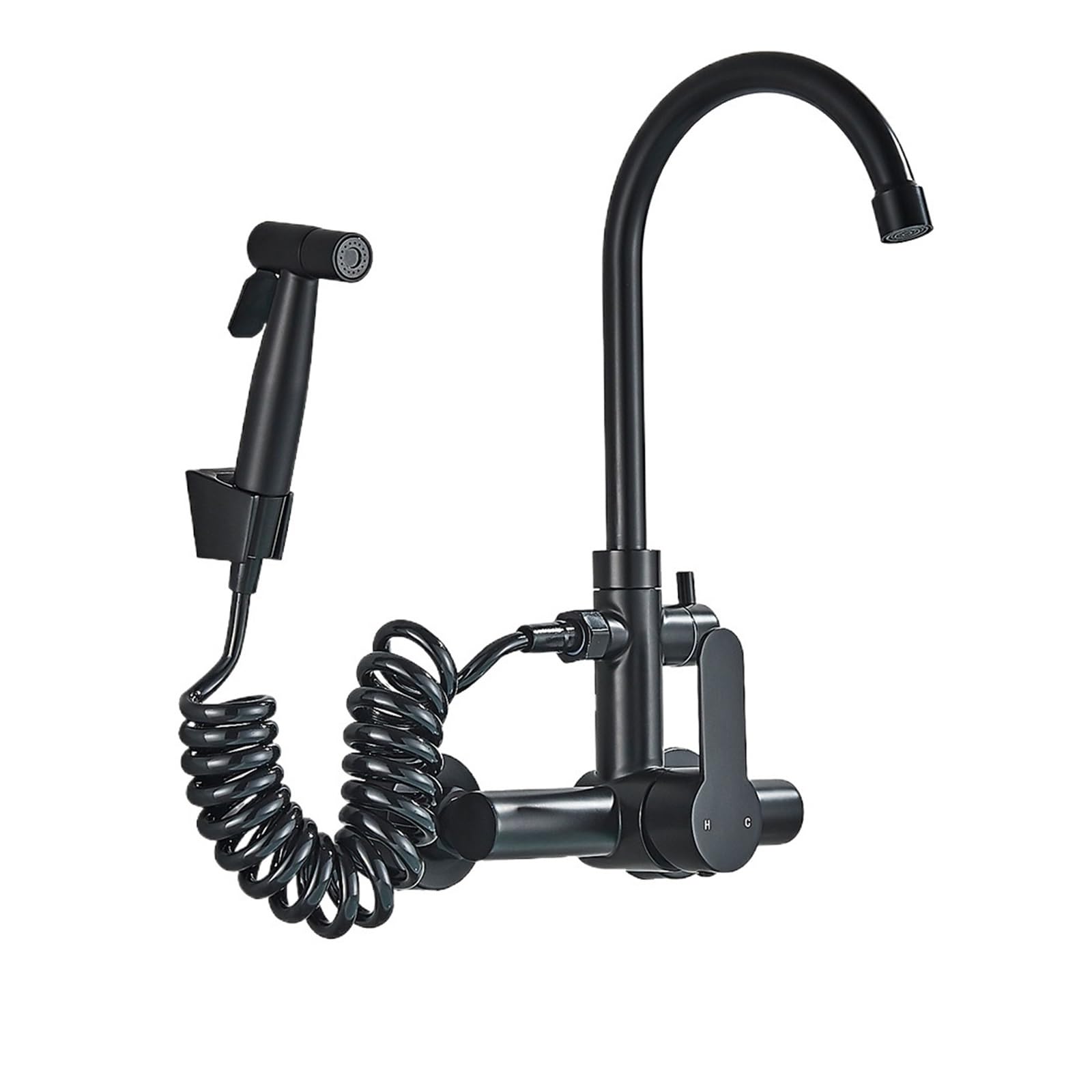 Robinet mitigeur mural noir pour une salle de bain moderne