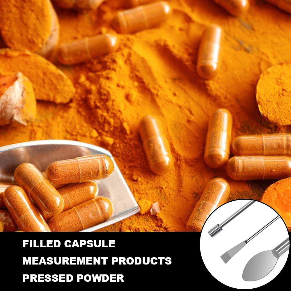 Spatola per micro cucchiaio, con micro polveri, per riempire capsule, strumento per riempire capsule, strumenti di riempimento della capsula con scatola di immagazzinaggio (blu)